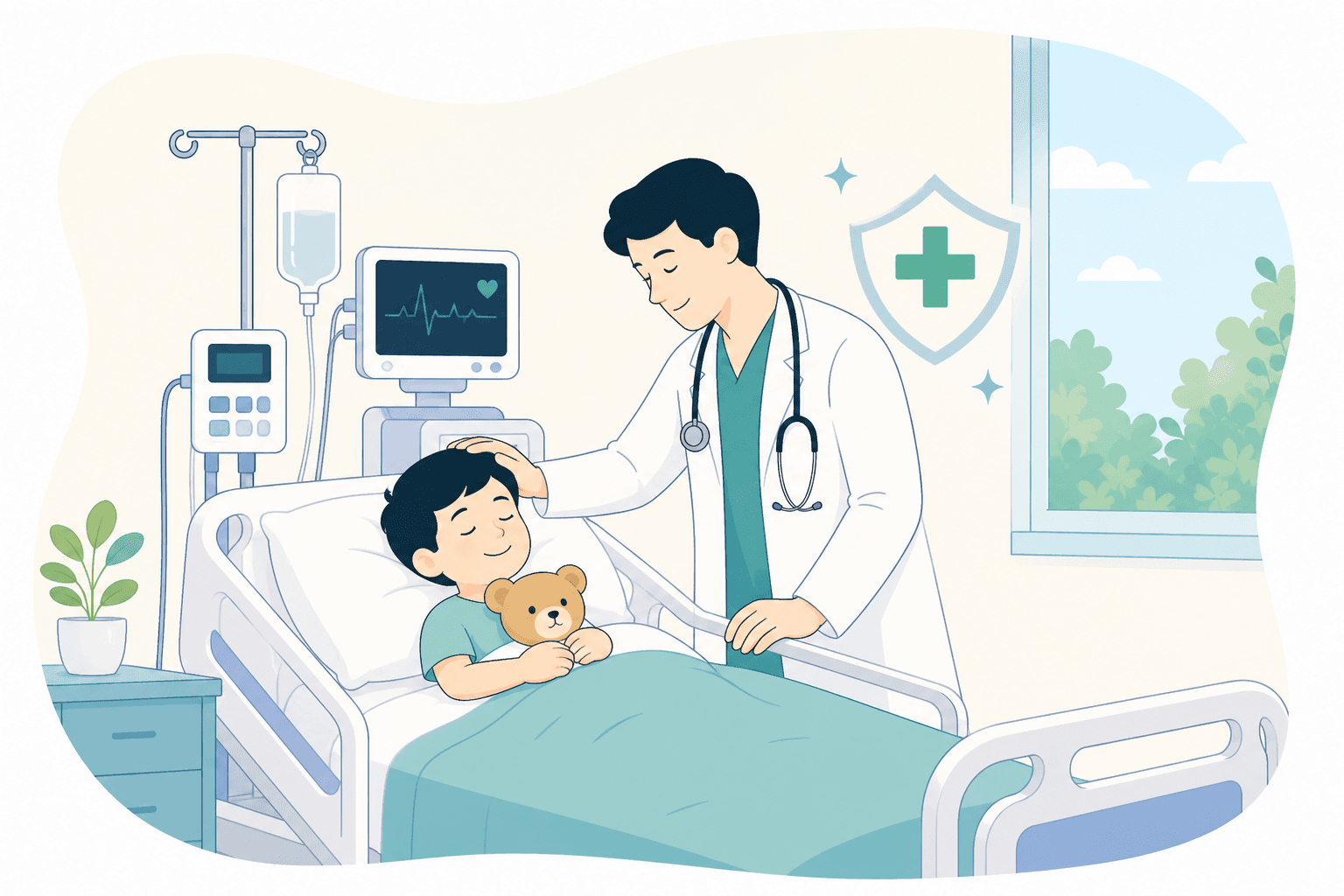 Newborn baby receiving specialized neonatal care