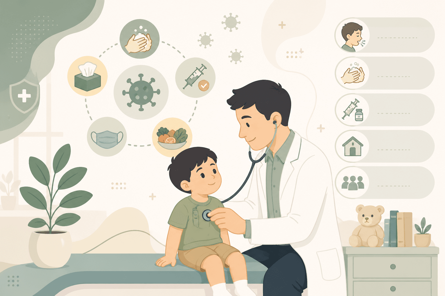 Child health monitoring and infection prevention